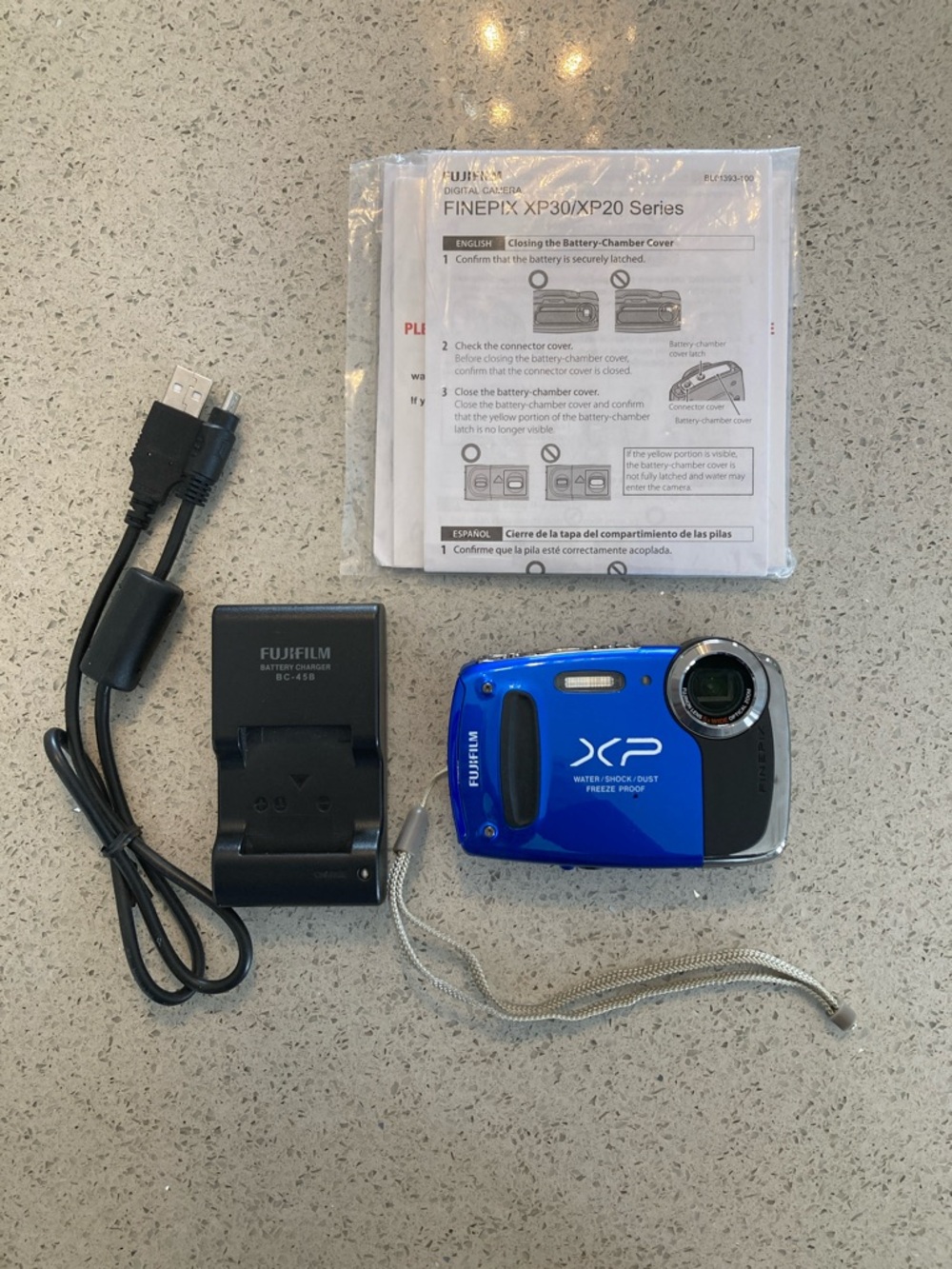 Fujifilm Blue XP Waterproof Compact Digital Camera with Accessories